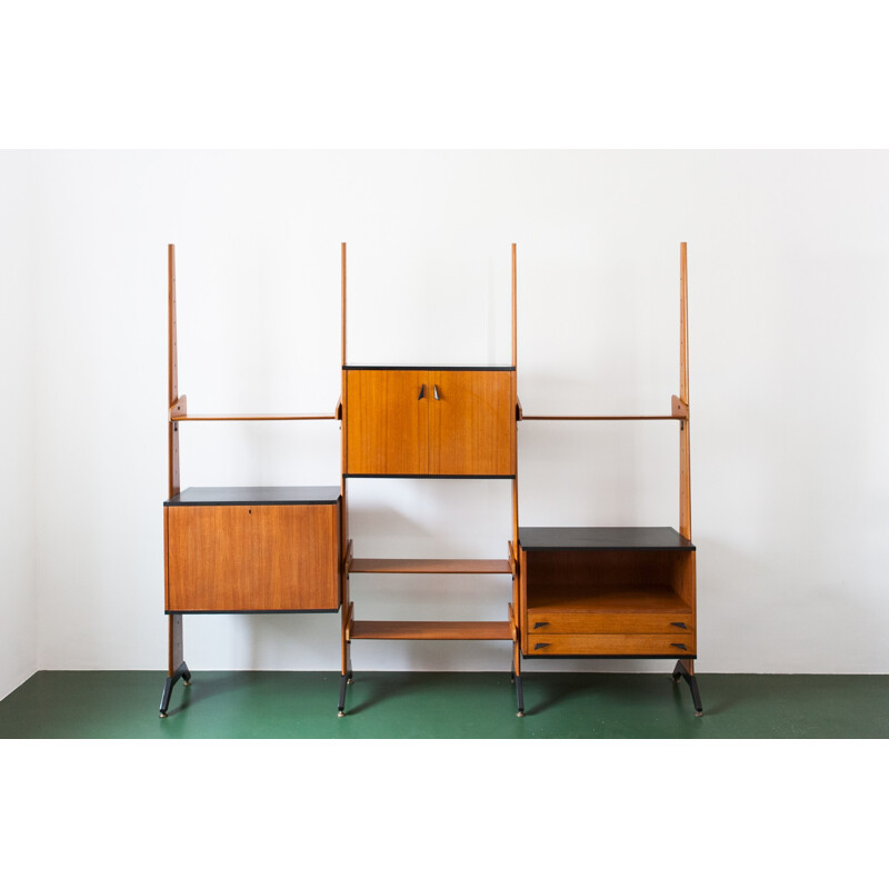 Italian modular teak wall unit - 1950s