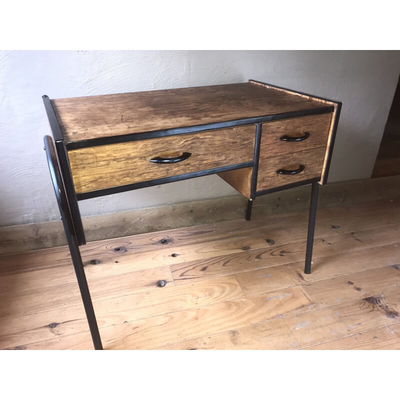 Vintage desk in oiled wood, 1960