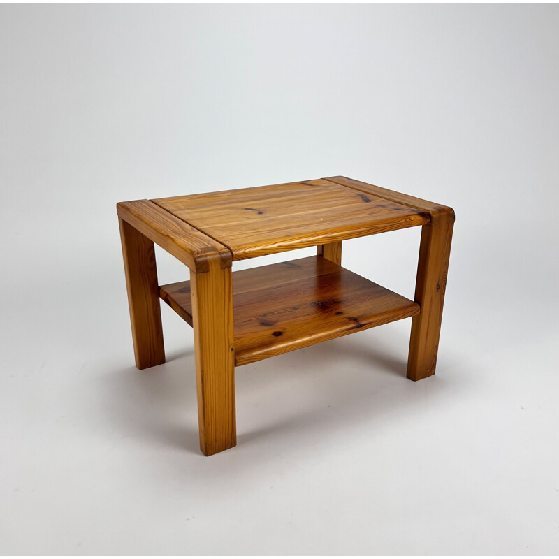 Vintage pine side table by Maison Regain, 1970s