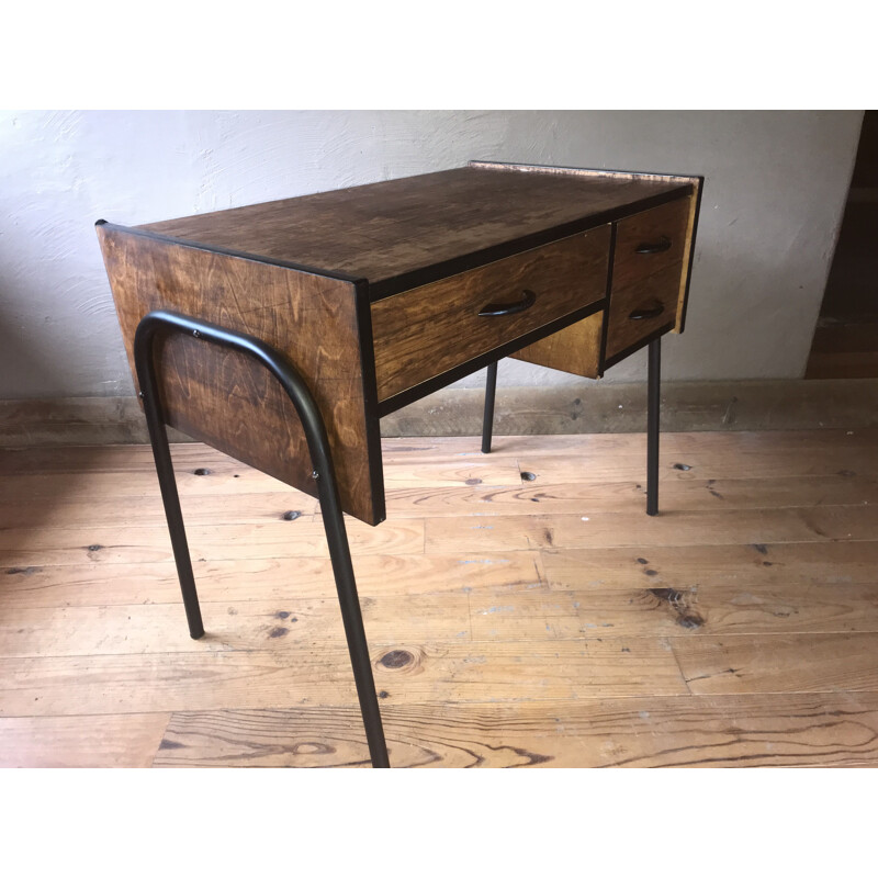 Vintage desk in oiled wood, 1960