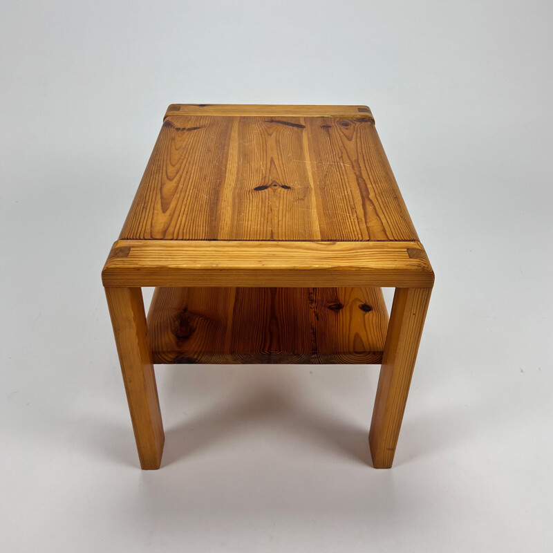 Vintage pine side table by Maison Regain, 1970s