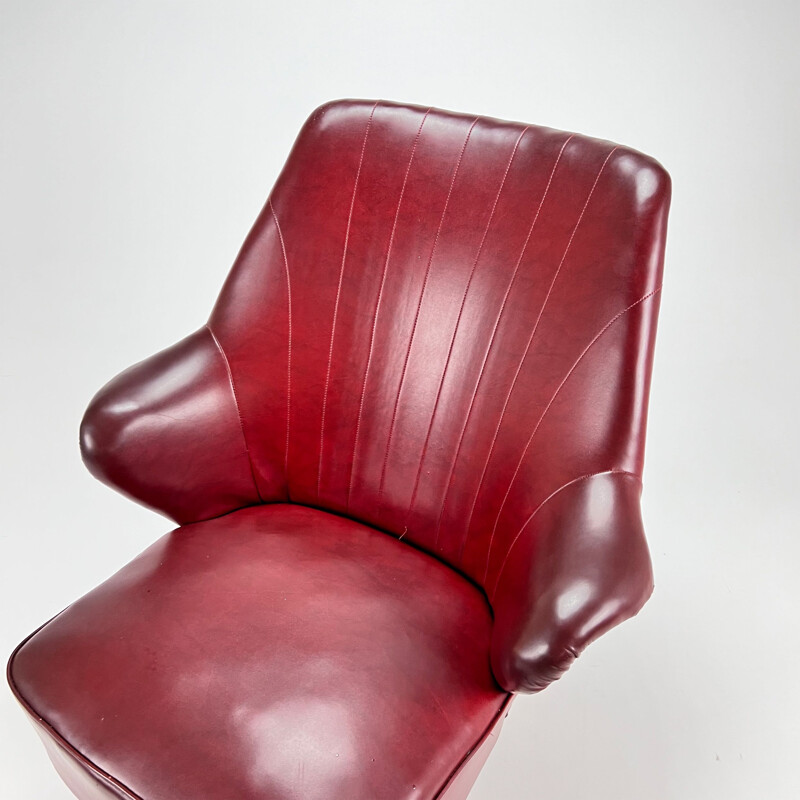 Vintage skai leather armchair, 1950s