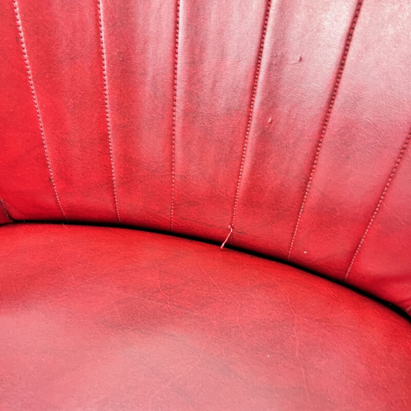 Vintage skai lederen fauteuil, 1950