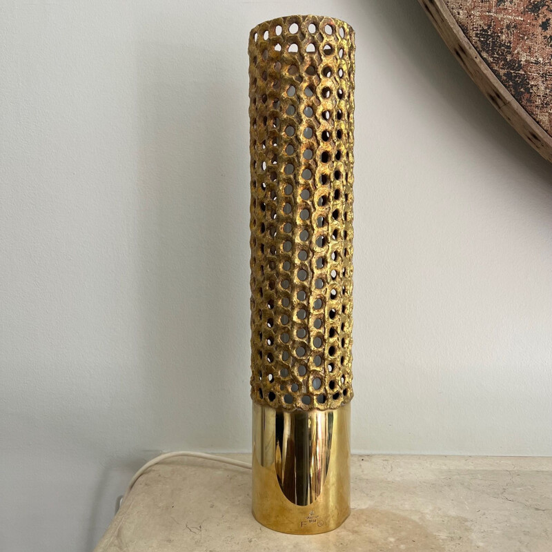 Vintage brass table lamp by Pierre Forssell for Skultuna, Sweden 1950