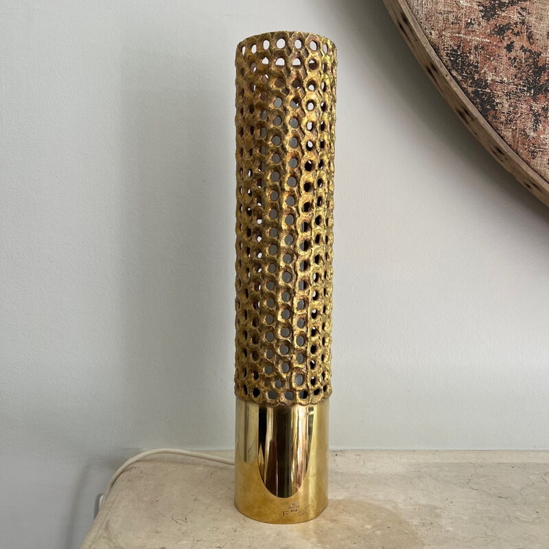 Vintage brass table lamp by Pierre Forssell for Skultuna, Sweden 1950