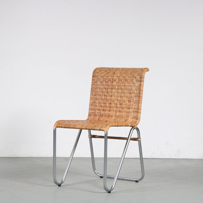 Vintage "Diagonal" stoel door W.H. Gispen voor Dutch Originals, Nederland 1990
