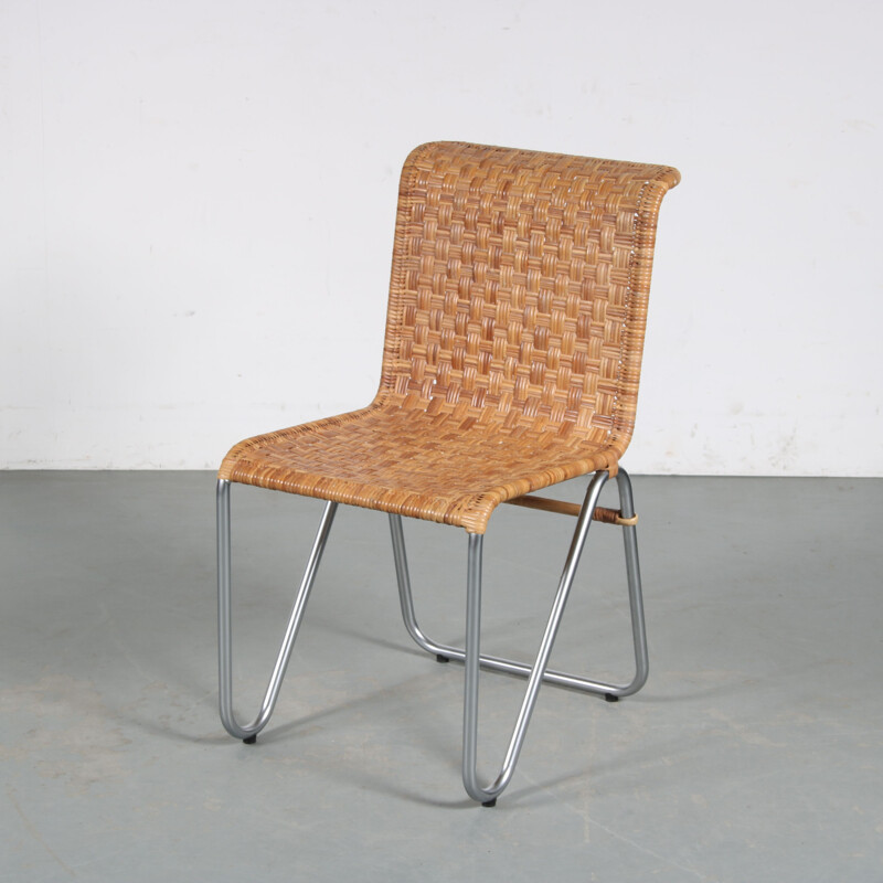 Vintage "Diagonal" chair by W.H. Gispen for Dutch Originals, Netherlands 1990s