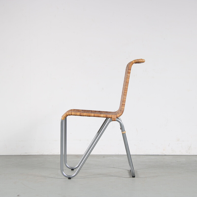 Vintage-Stuhl "Diagonal" von W.H. Gispen für Dutch Originals, Niederlande 1990