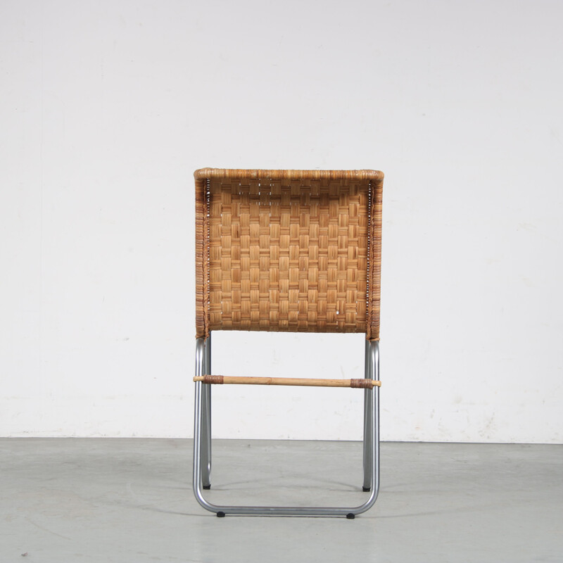 Vintage "Diagonal" stoel door W.H. Gispen voor Dutch Originals, Nederland 1990