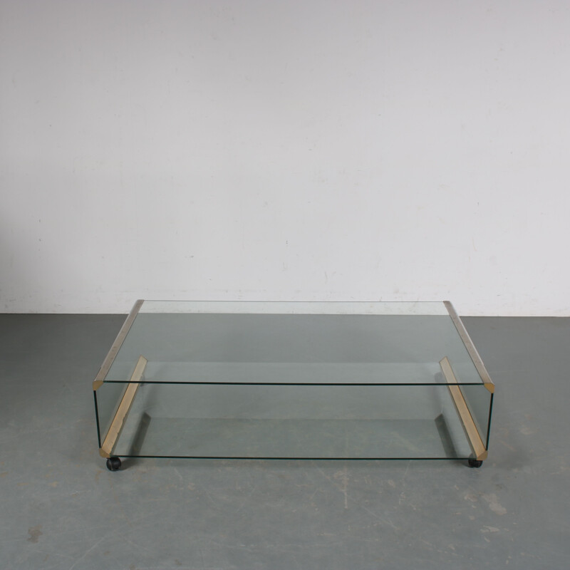 Table basse double vintage par Gallotti & Radice, Italie 1970