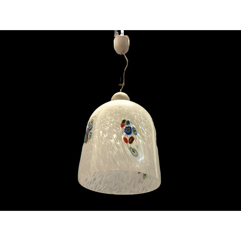 Italian vintage Murano glass pendant lamp by De Mayo