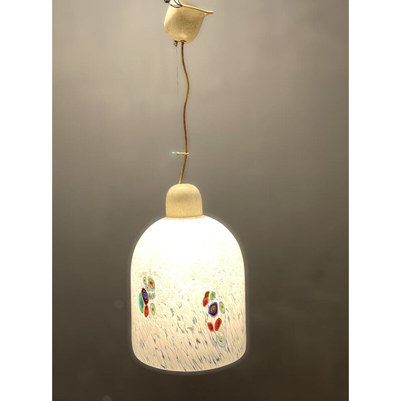 Italienische Vintage-Hängeleuchte aus Muranoglas von De Mayo