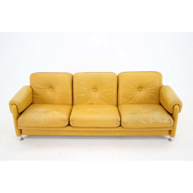 Vintage-Dreisitzersofa Myrskyla Oy in Leder, Finnland 1960