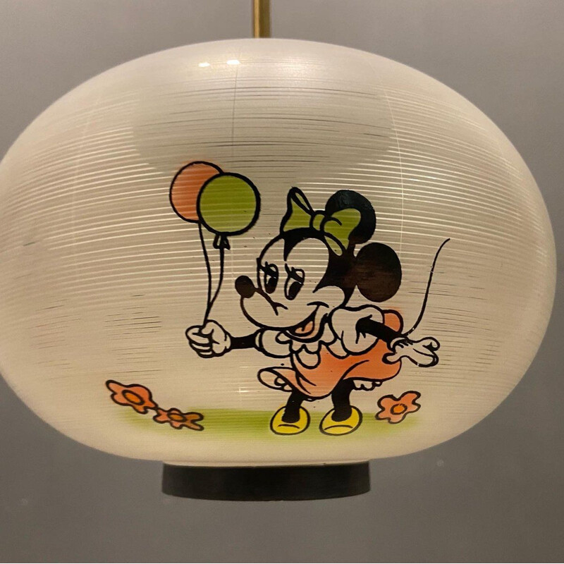 Walt Disney Mickey Mouse lámpara de suspensión de vidrio vintage de Doria Leuchten, 1950