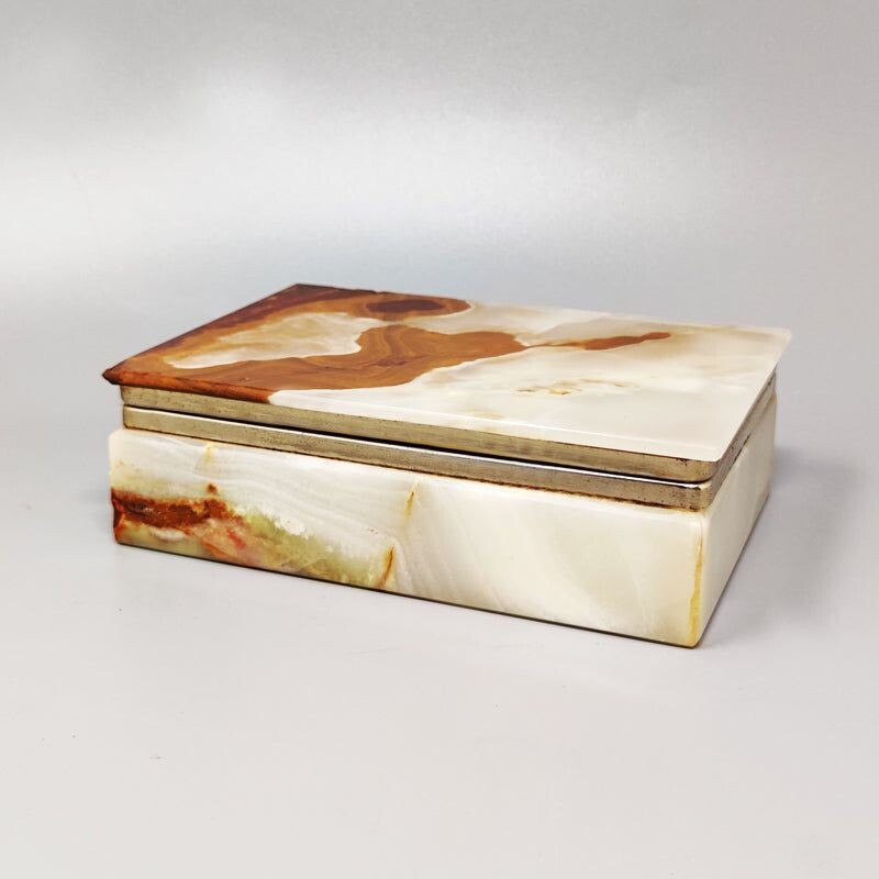 Vintage alabaster box, Italy 1960s