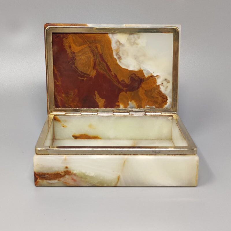 Vintage alabaster box, Italy 1960s