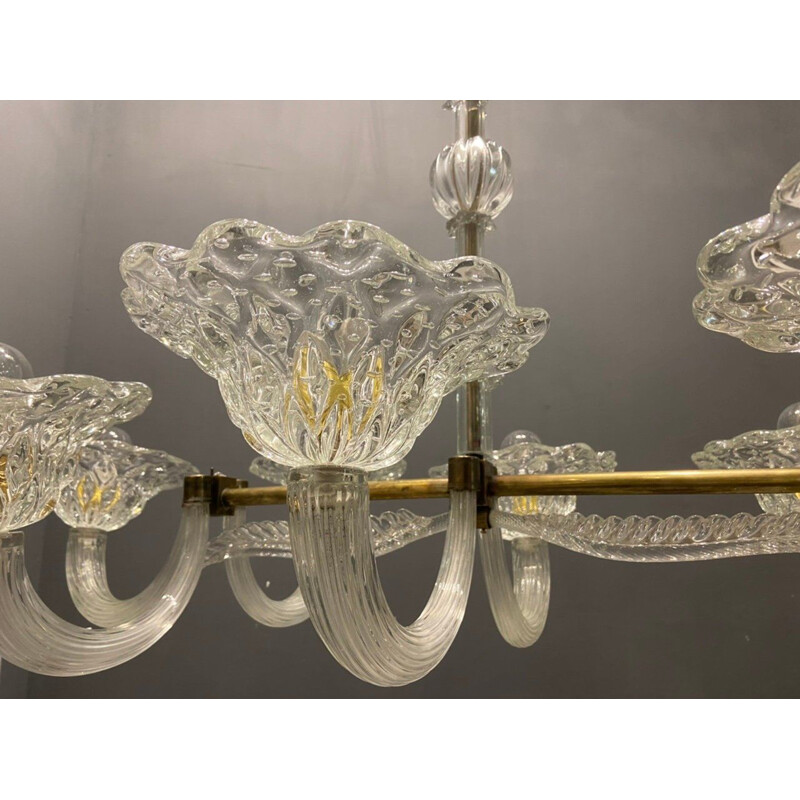 Vintage Murano glass chandelier by Barovier, 1920s