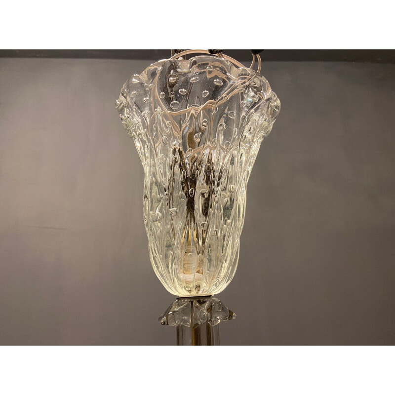 Lustre vintage en verre de Murano par Barovier, 1920