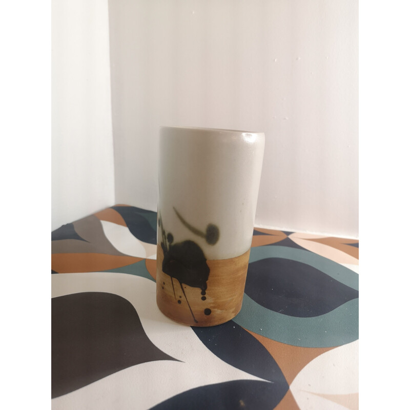 Vaso a volute in gres vintage, 1960