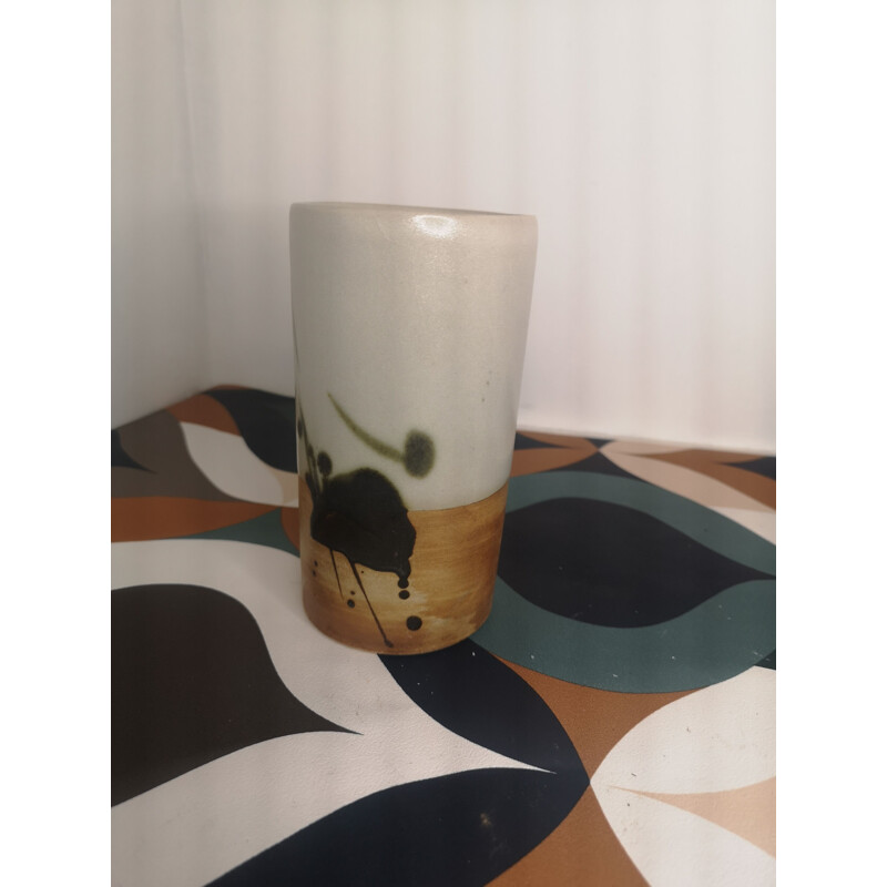 Vaso a volute in gres vintage, 1960