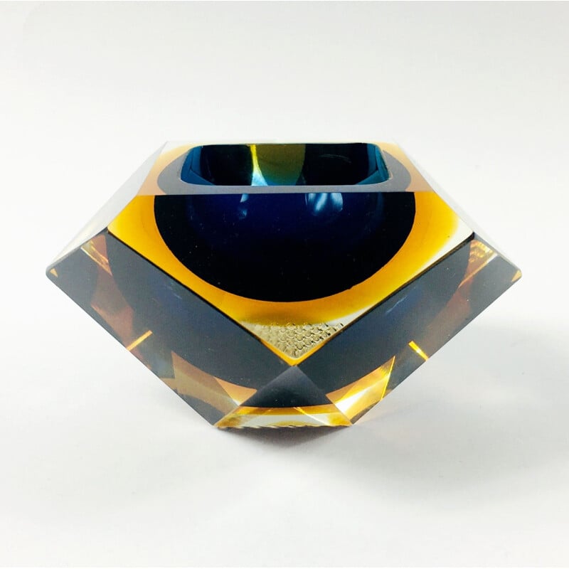 Vintage Murano glass Sommerso ashtray by Flavio Poli for Seguso, Italy 1960s