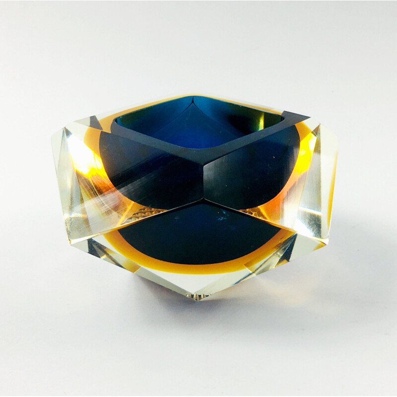 Vintage Murano glass Sommerso ashtray by Flavio Poli for Seguso, Italy 1960s