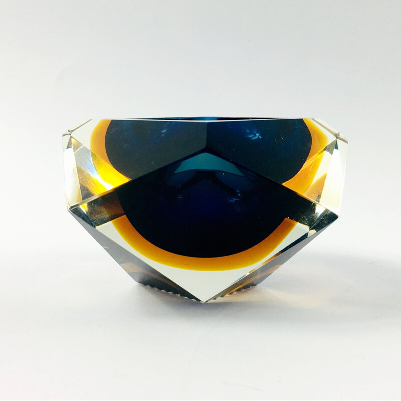 Vintage Murano glass Sommerso ashtray by Flavio Poli for Seguso, Italy 1960s