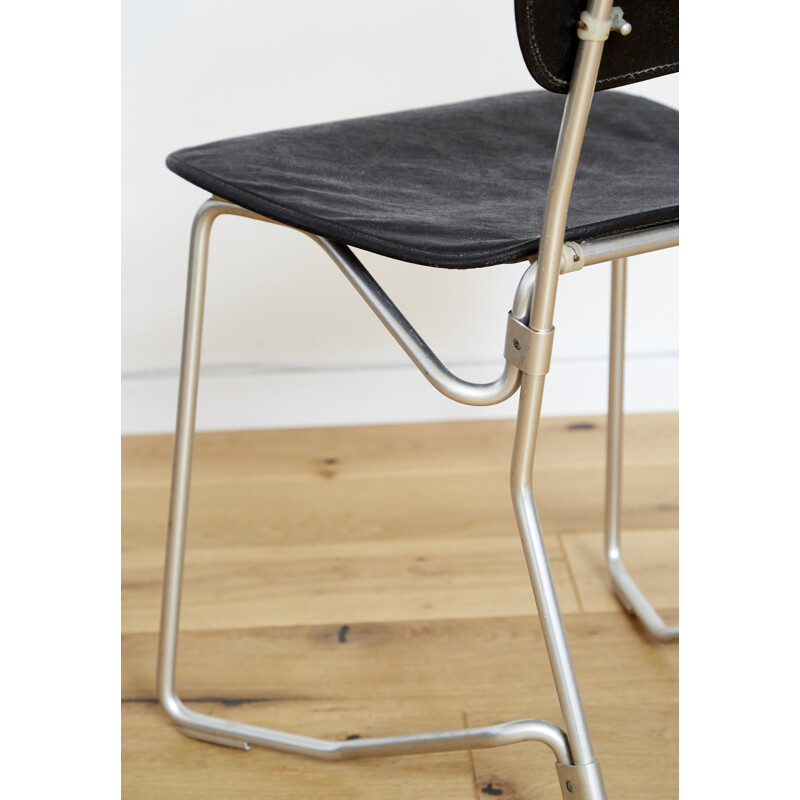 Vintage Aluflex stacking chair by Armin Wirth for Ph. Zieringer Ag