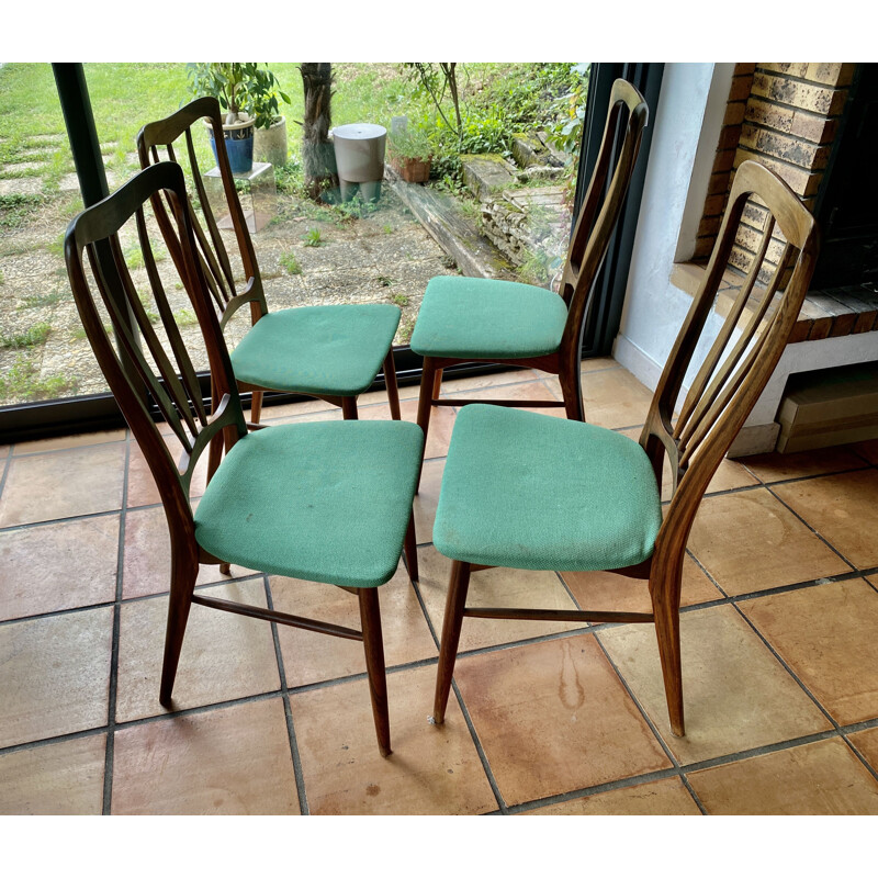 Set of 4 vintage rosewood chairs by Niels Koefoed for Koefoeds Hornlest, 1964