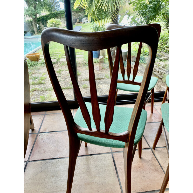 Set of 4 vintage rosewood chairs by Niels Koefoed for Koefoeds Hornlest, 1964