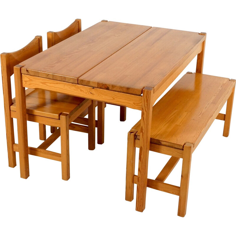 Ensemble de table et chaises "Hongisto" Laukaan Pu en pin, Ilmari TAPIOVAARA - 1960