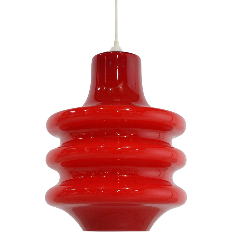 Red pendant in glass - 1970s