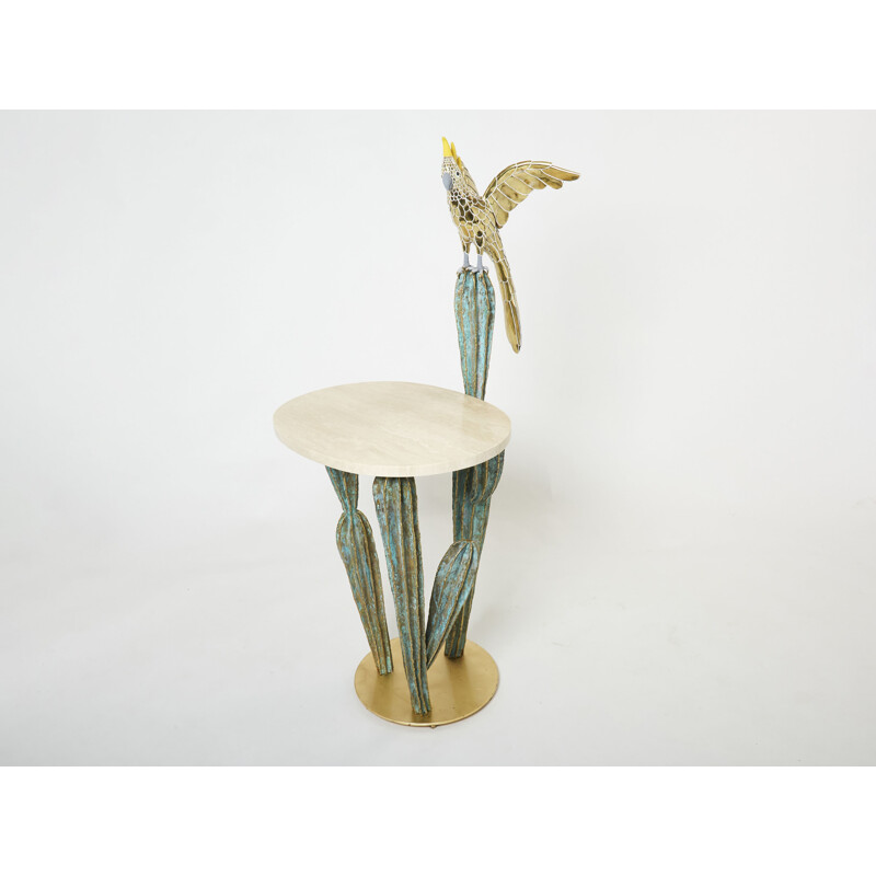 Vintage cactus and parrot console by Alain Chervet, 1989