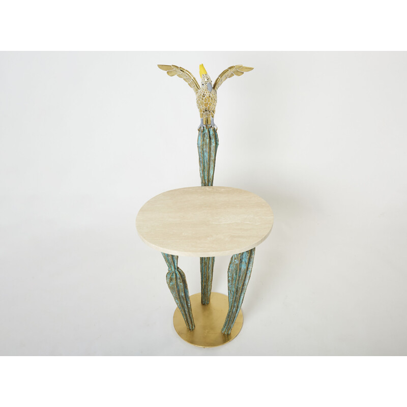 Vintage cactus and parrot console by Alain Chervet, 1989