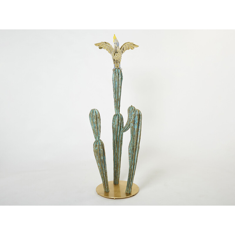 Vintage cactus and parrot console by Alain Chervet, 1989