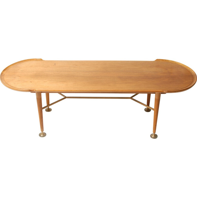 Zijlstra Joure "Poly Z" coffee table in wood and iron, A. PATIJN - 1950s