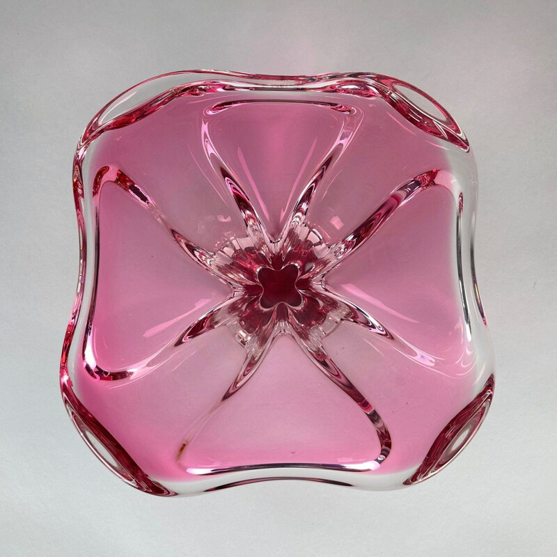 Bol vintage en verre de Josef Hospodka pour Chribska Glassworks, Tchécoslovaquie 1960