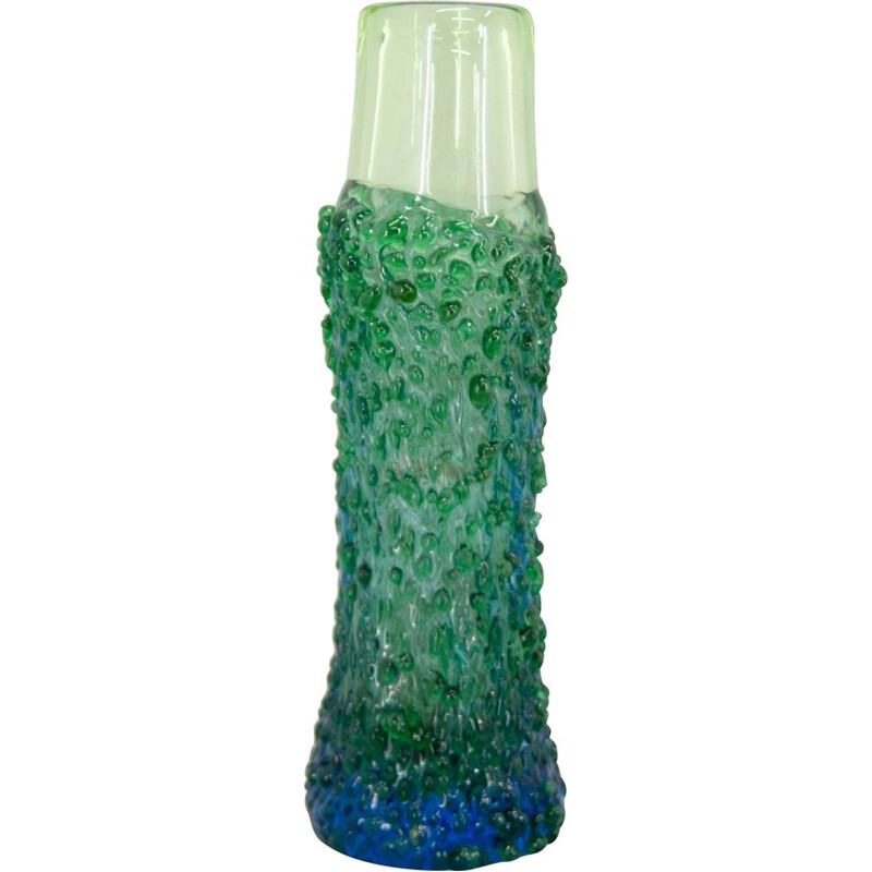 Vintage art glass vase de Miloslava Svobodova, Checoslováquia 1960