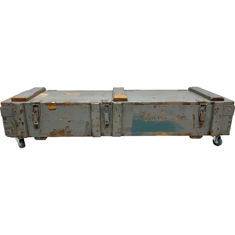 Vintage wooden military storage chest