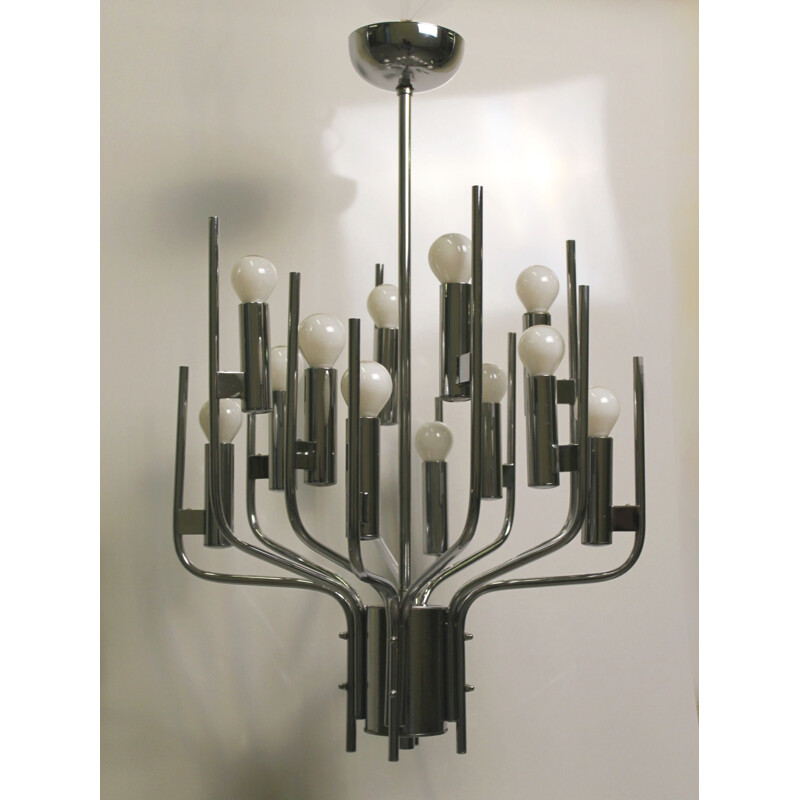 Candelabro cromado Vintage de Gaetano Sciolari, 1970