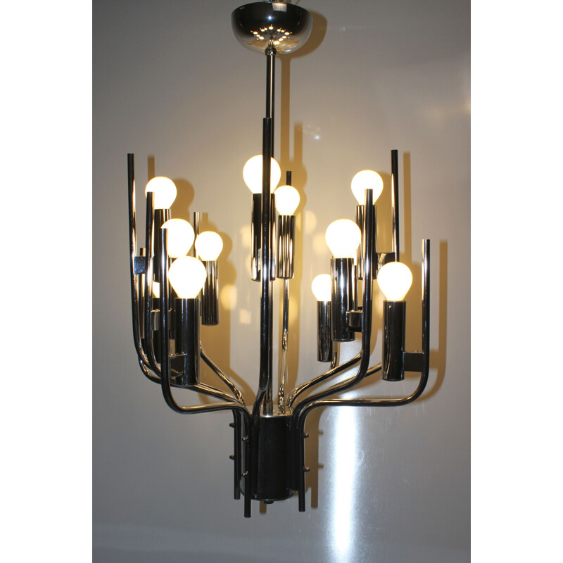 Candelabro cromado Vintage de Gaetano Sciolari, 1970