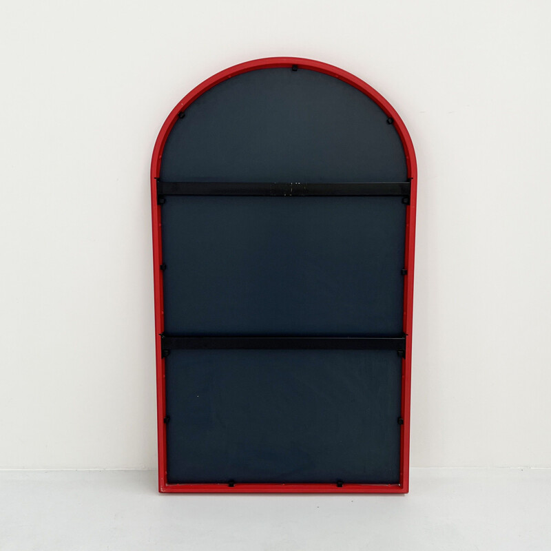 Vintage red frame mirror model 4727 by Anna Castelli Ferrieri for Kartell, 1980