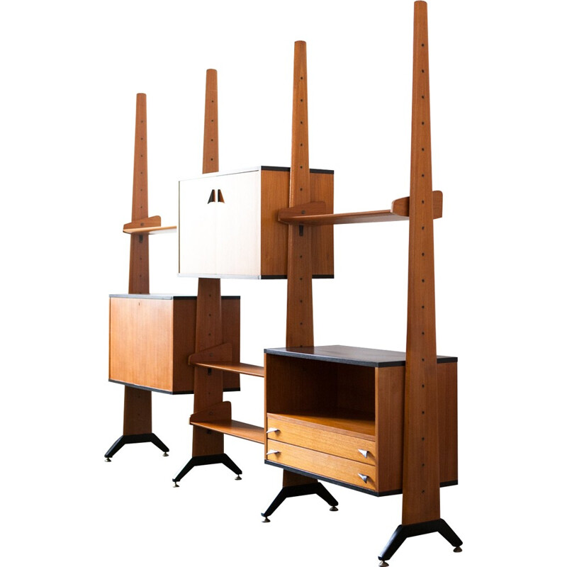 Italian modular teak wall unit - 1950s