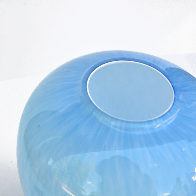 Vintage blue vase by Sklo Union Prachen, Czechoslovakia 1970