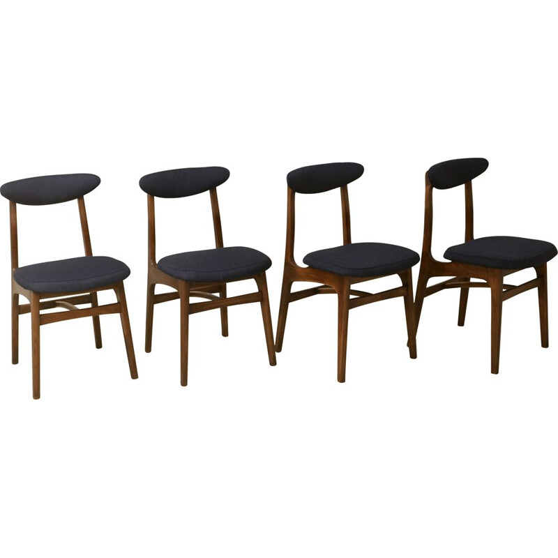 Set of 4 vintage chairs by Rajmund Hałas, 1960