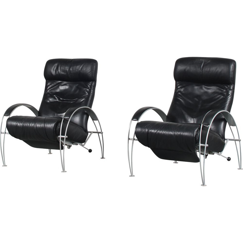 Pair of vintage reclining armchairs by Percival Lafer, Brazil 1980s