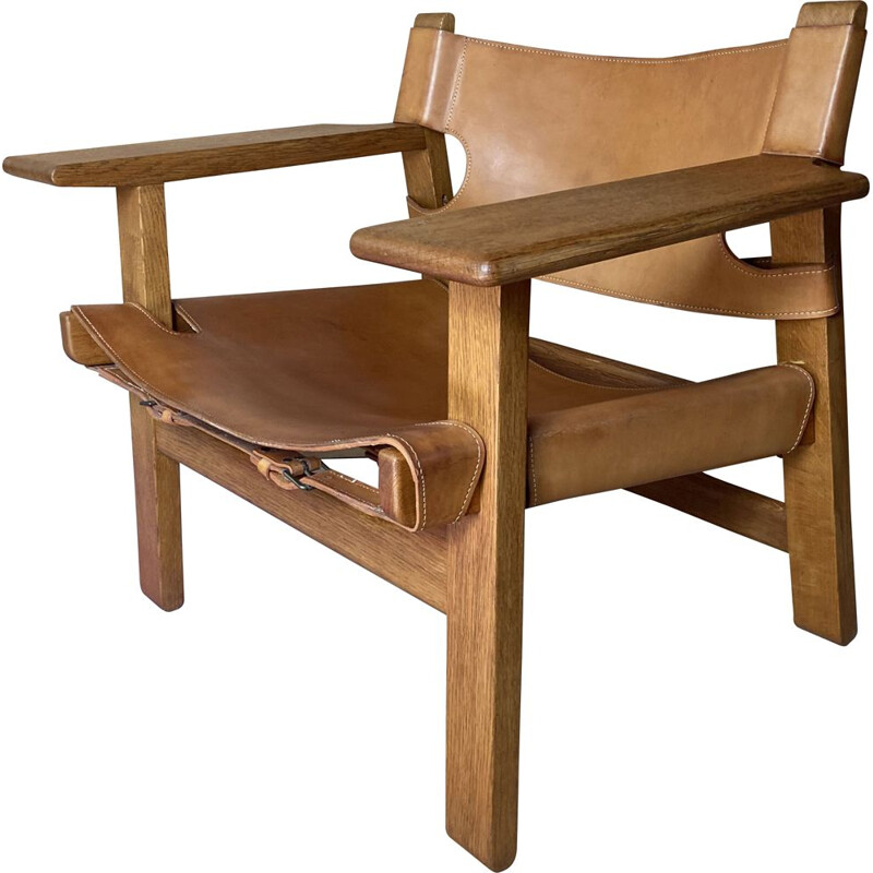 Vintage Spaanse fauteuil van Borge Mogensen voor Fredericia