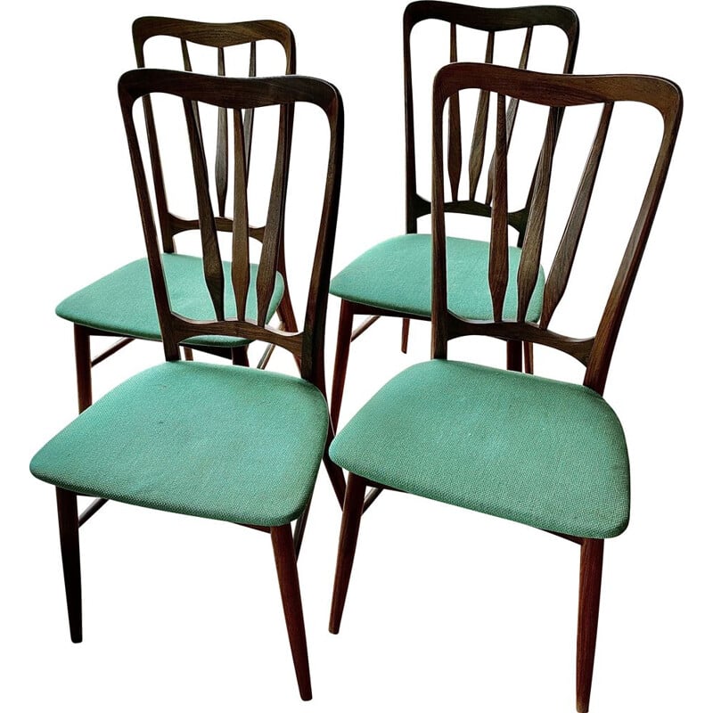 Lot de 4 chaises vintage en palissandre de Niels Koefoed pour Koefoeds Hornlest, 1964