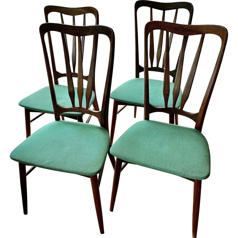 Satz von 4 Vintage-Stühlen aus Palisanderholz von Niels Koefoed für Koefoeds Hornlest, 1964