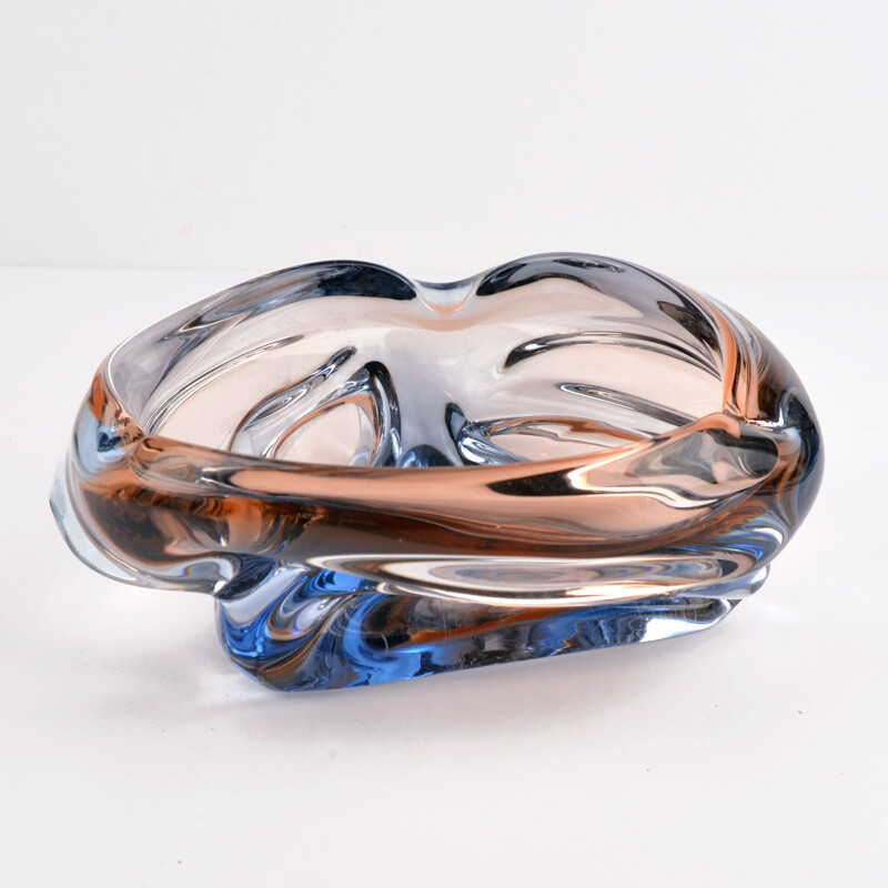 Vintage glass bowl by J. Hospodka for Chribska Sklarna, Czechoslovakia 1960